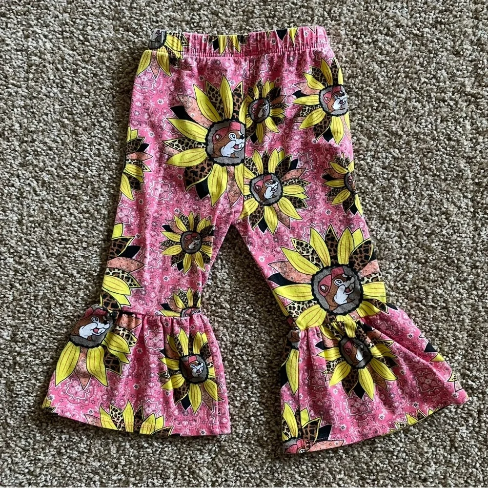 Buc-ee's Bell Bottom Pants Toddler Girls 2T Pink - Picture 5 of 8